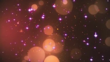 Abstract Orange Purple Elegant Glitter Particles Bokeh Animation on A Dark Background