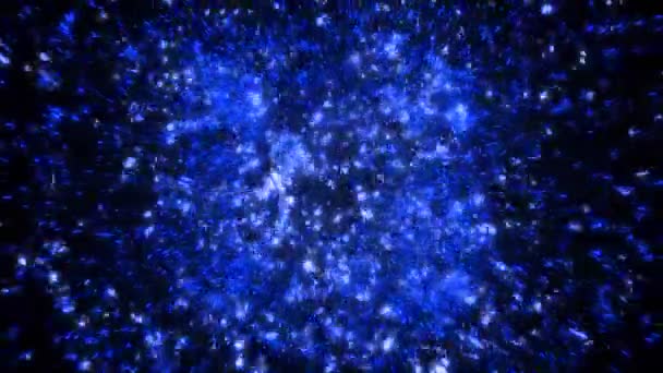 Abstract Beautiful Blue Shockwave Explosion Animation Black Background — Vídeo de stock