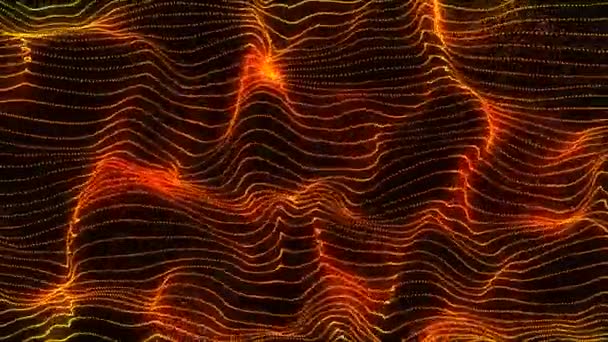 Abstract Glowing Orange Genesis Wave Animation Black Background — 비디오