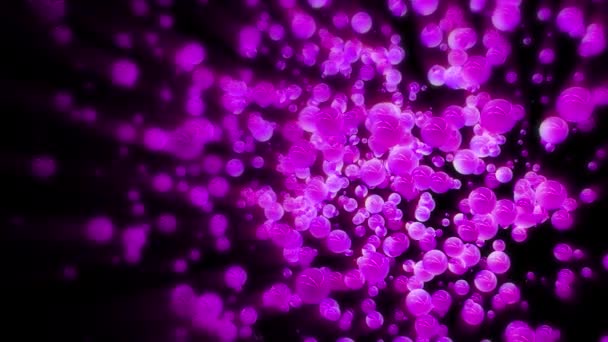 Abstract Glowing Large Pink Purple Ball Particles Animation Black Background — Stockvideo