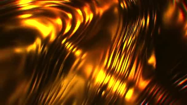 Abstract Animation Liquid Wave Metallic Foil Looped Oil Gold Mercury — Video Stock