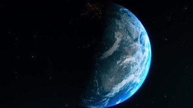 Abstract 4K Animation View of The Earth Spinning From Space