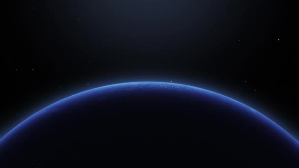 Abstract Animation View Earth Spinning Sunrise Space — Wideo stockowe