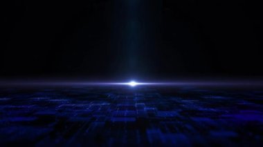 Abstract Futuristic 4K Dark Blue  Digital Technology Cyberspace Matrix Looped Background