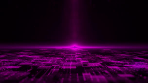 Abstract Futuristic Purple Pink Digital Technology Cyberspace Matrix Looped Background — 비디오