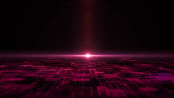Abstract Futuristic Red Pink Digital Technology Cyberspace Matrix Looped Background — Stok Video