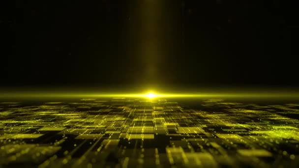 Abstract Futuristic Yellow Digital Technology Cyberspace Matrix Looped Background — 비디오