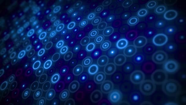 Αφηρημένη Φουτουριστική Looped Μπλε Κύκλο Σχήμα Μοτίβο Αναβοσβήνει Επιστήμη Υπόβαθρο — Αρχείο Βίντεο