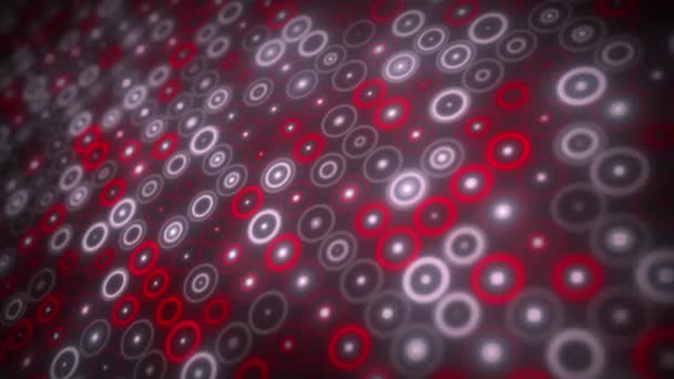 Abstract Futuristic Looped White Red Circle Shape Pattern Blinking Science — Stockvideo