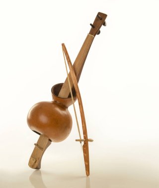 Rabel, handmade musical instrument with a pumpkin.