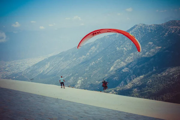 Babadag Fethiye Mugla Turkey September 2021 Paragliding Take Offs Babadag — стоковое фото