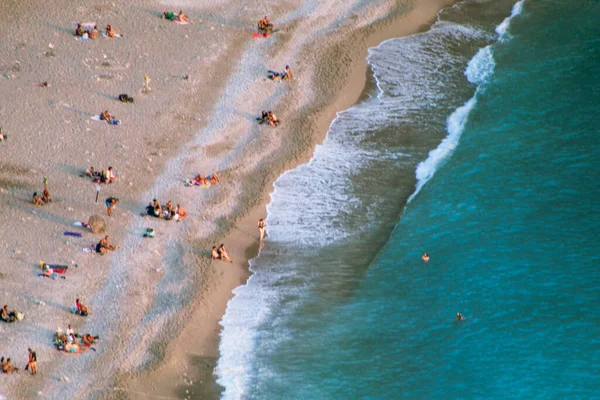 Fethiye Mugla Turkey September 2021 Top View People Vacationing Kabakkoyu — Stockfoto