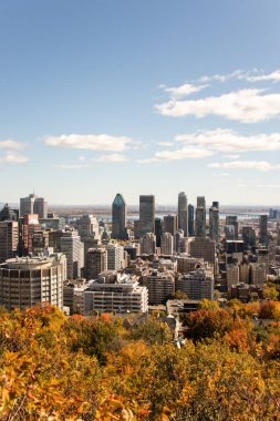 Montreal manzarası Mont Royal 'den sonbaharda