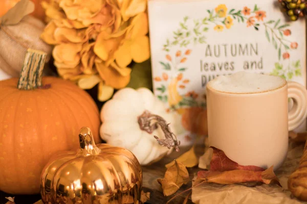 Beyaz arka planda sonbahar balkabağı ve kurabiyeleri