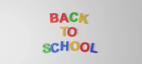 Terug Naar School Concept Kleurrijke Letters Witte Achtergrond — Stockfoto