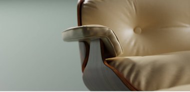 Odadaki koltukta modern rahat bir sandalye.