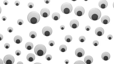 Beyaz arka planda şaşı göz oyuncakları deseni