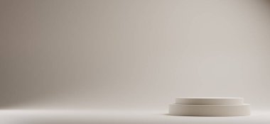 white podium with empty space for your text. 3d illustration