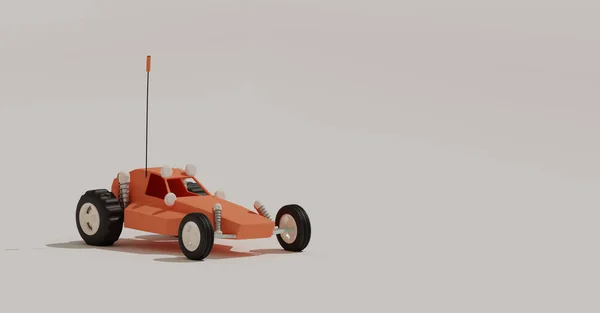 Renderowanie Zabawkowego Samochodu Białym Tle — Zdjęcie stockowe