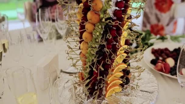 Fruits Buffet Table Party Restaurant — Wideo stockowe