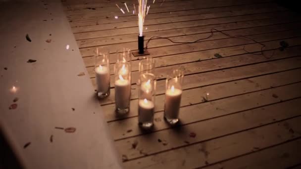 Fireworks Floor Restaurant Party — стоковое видео
