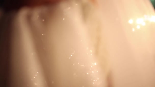 Bruid Trouwjurk Glitters Close Mooi Pailletten — Stockvideo