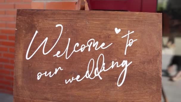 Signe Bienvenue Notre Mariage Anglais — Video