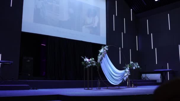 Кругла Весільна Арка Залі — стокове відео