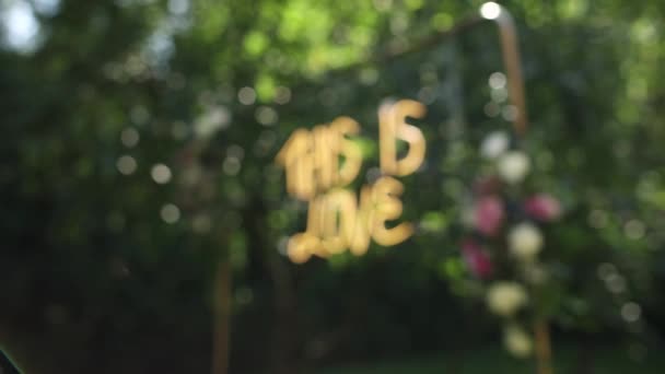 Любовний Напис Вулиці Весіллі — стокове відео