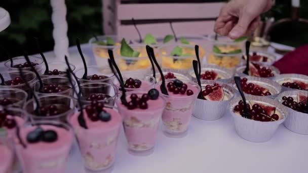 Barra Doces Casamento Restaurante — Vídeo de Stock