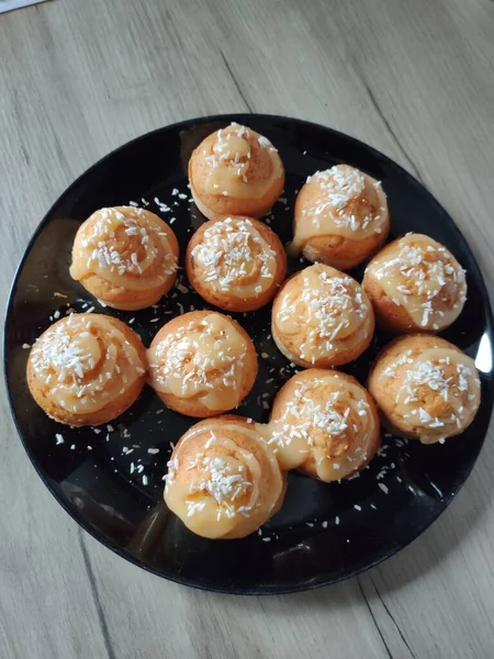 Muffins Tallrik Ett Bageri — Stockfoto
