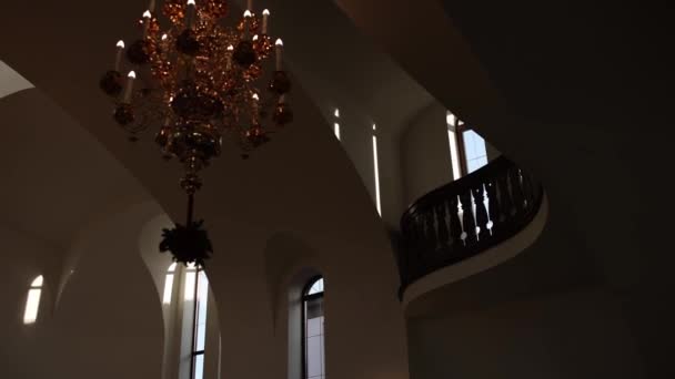 Large Beautiful Windows Orthodox Church — Stock Video