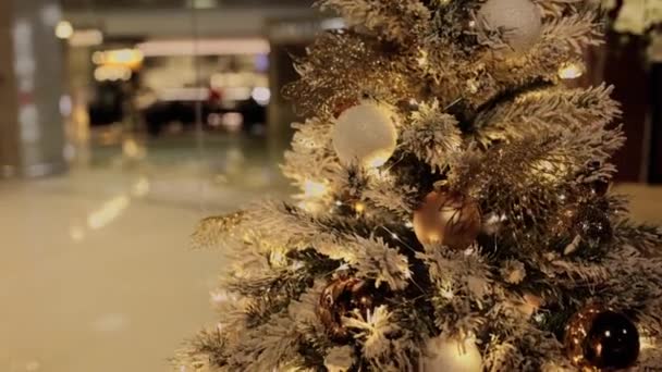 Christmas Tree Decoration Holiday Restaurant — Stock Video