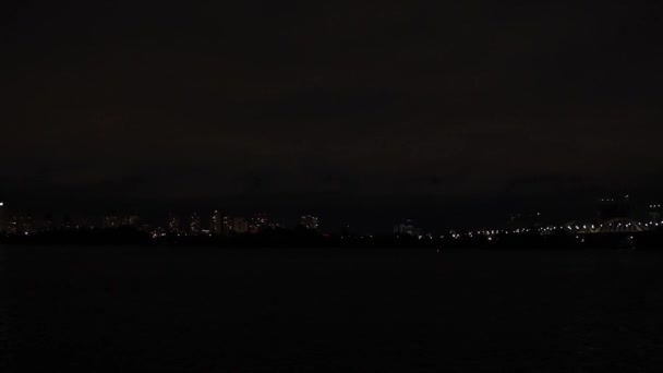 Bridge River Night City — Stock Video