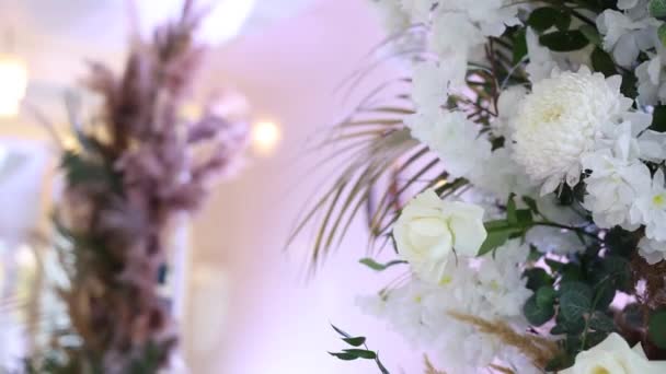 Decoração Arco Casamento Flores Cerimônia — Vídeo de Stock