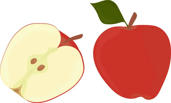 Una Manzana Roja Ilustración Vectorial Cortada Aislada Sobre Fondo Blanco — Archivo Imágenes Vectoriales