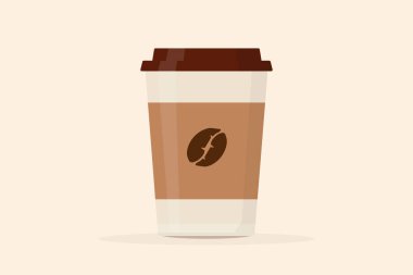 Kağıt bardakta kapaklı bir fincan kahve.