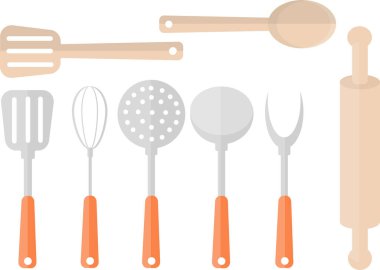 Mutfak aksesuarları kepçe spatula Yuvarlanan iğne çatalı kaşık ahşap