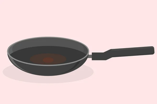 一个有无粘涂层和黑色手柄物体向量厨房的煎锅 — 图库矢量图片