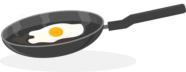 Huevo Pollo Frito Con Yema Entera Una Ilustración Del Vector — Vector de stock