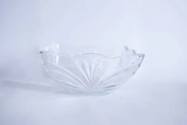 Crystal Fruit Glass Bowl Isolated White Background — Stock Photo, Image