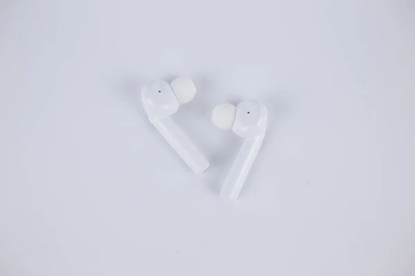 White Wireless Headphones Isolated White Background — Stock Photo, Image