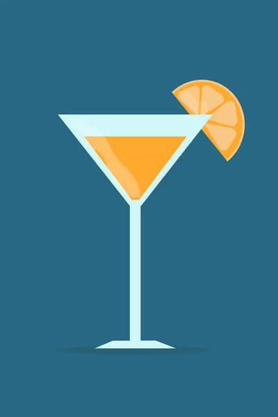 Drink Cocktail Orange Glass — Vetor de Stock