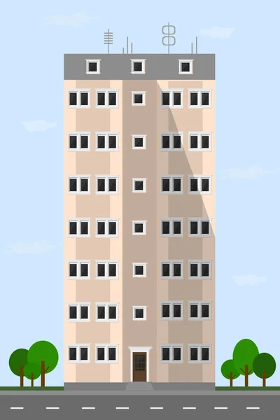 Multi Storey Panel Apartment Buildings City — Vector de stock