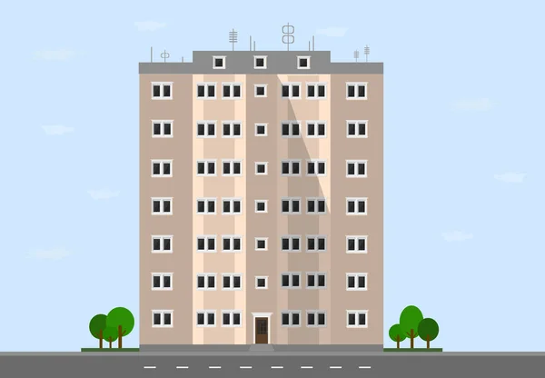 Edificios Apartamentos Varios Pisos Ciudad — Vector de stock