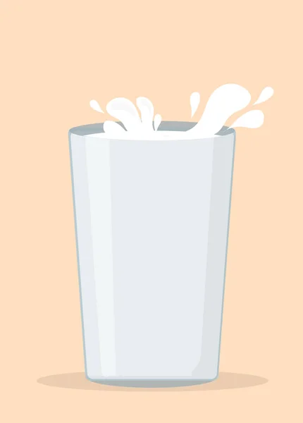 Glass Fresh White Cow Milk — Vetor de Stock