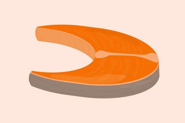 Steak Poisson Rouge Saumon Vecteur Illustration Truite — Image vectorielle