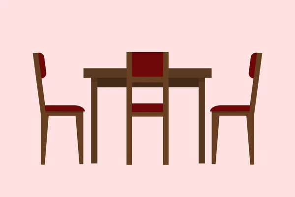 Kitchen Chairs Table Dinner Vector Illustration — стоковый вектор