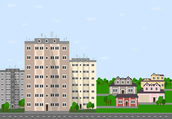 Şehirdeki çok katlı apartman binaları