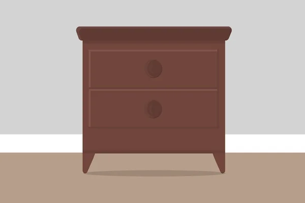 Chest Drawers Room Wall Wooden — Archivo Imágenes Vectoriales